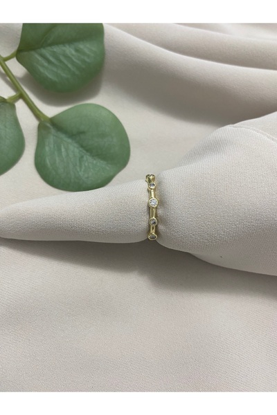 LuxeVibe Çelik Takı Xuping Kadın Yüzük Taşlı Modern 14K Altın Renk