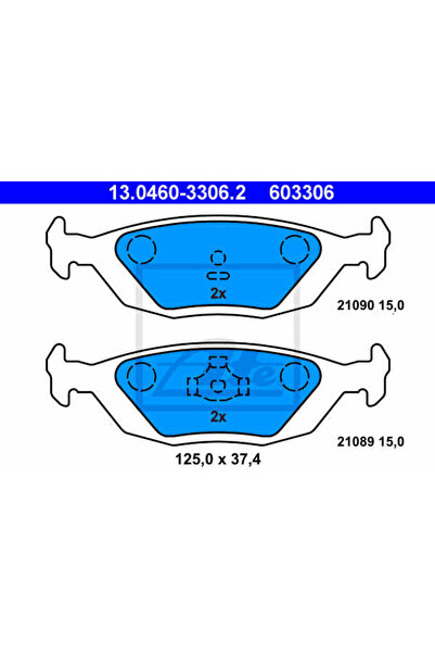 Ate Brake pad set, disc brake 13.0460-3306.2