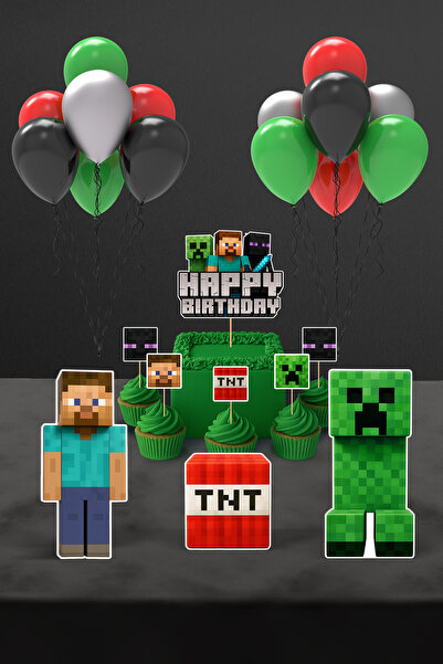 Hey Parti Набір для вечірки з днем ​​народження Minecraft (з повітряними куль...