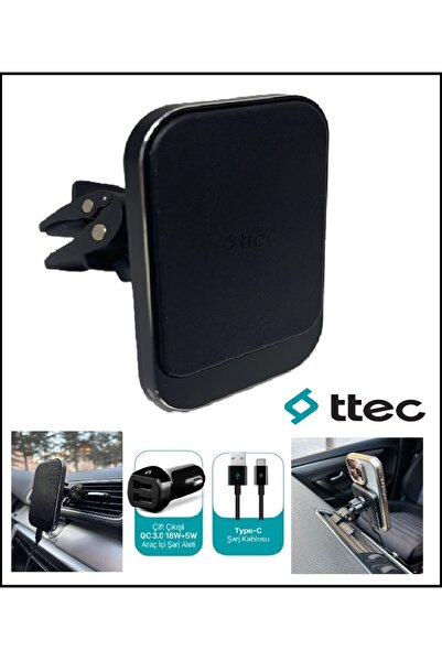 Ttec Araç Telefon Tutucu Izgara Petek Havalandırma Kalorifer MagSafe Uyumlu K...