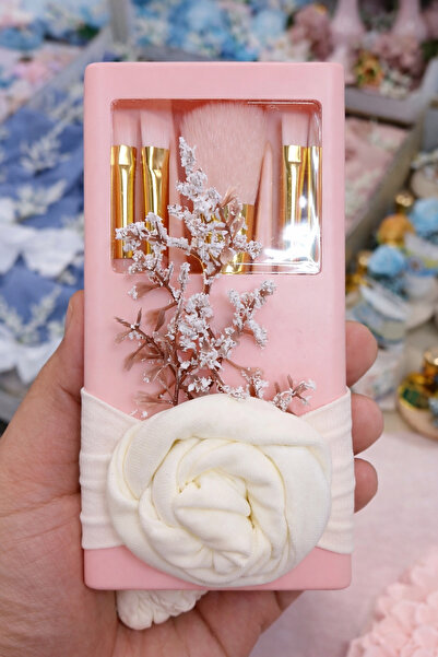 Gift LAB Pink Makeup Brush Set in a Box with Stylish Mirrors and Fabric Linin...