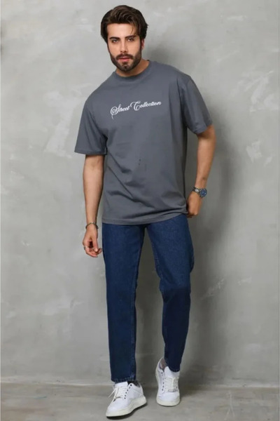 modi Printed Men's Smoked Short Sleeve Crew Neck Regular Fit Comfortable Fit ...
