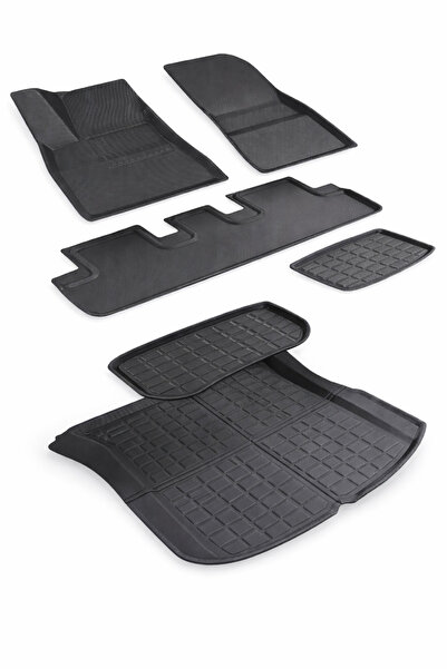 OEM Set of 6 car mats for Tesla Model 3, front, rear, and trunk, complete pro...