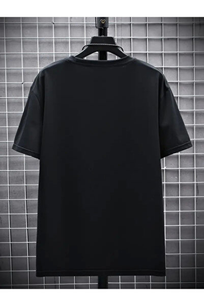 modi Printed Women's Casual Style Black Oversize Crew Neck T-Shirt