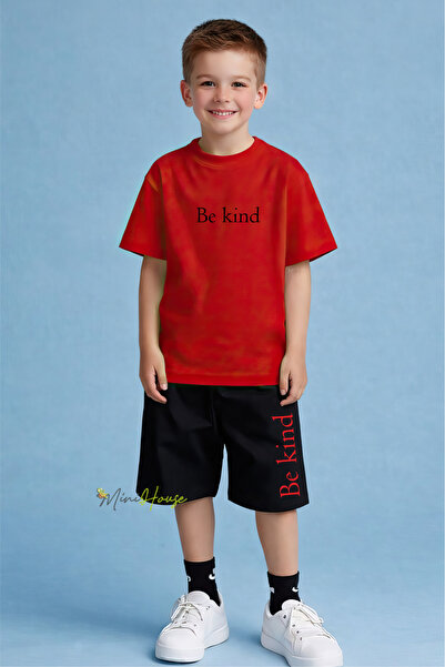 MiniHouse SET TRICOU ȘI PANTALONI SCURȚI CU IMPRIMATUL „BE KIND”