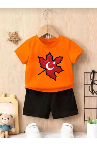 DOCE ELEGANTE SET de vară pentru copii cu imprimeu steag turcesc