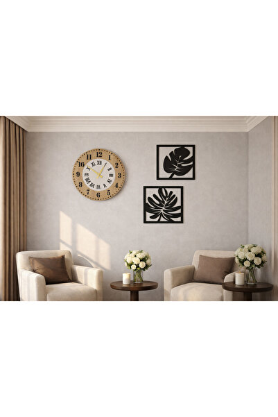 mrchediyesepeti Salon Wall Clock 40 cm Flowers 30 cm Stylish Design Mrc Gift ...