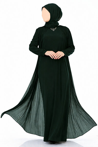 HESNA Set rochie din șifon Smiling Plisé Sandy pentru femei, cu accesorii