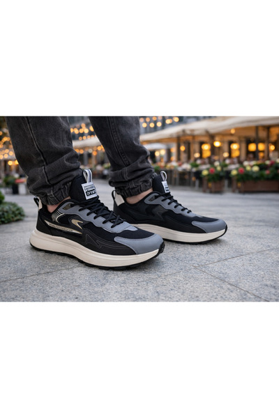 OEM Modern black men's sneakers with gray details