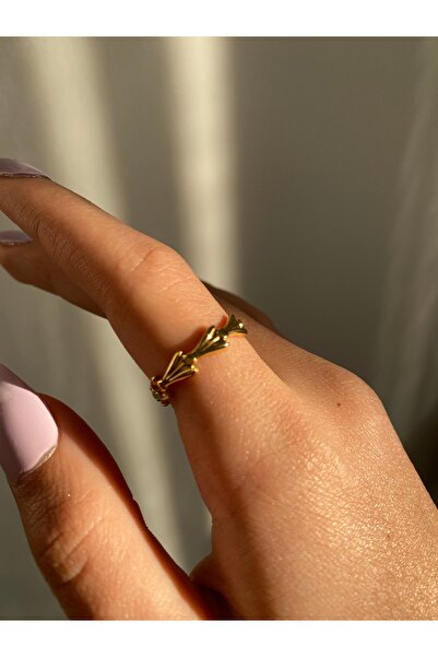 Selay Accessory خاتم ذهبي بسيط على شكل غصن، خاتم نسائي أنيق وعصري