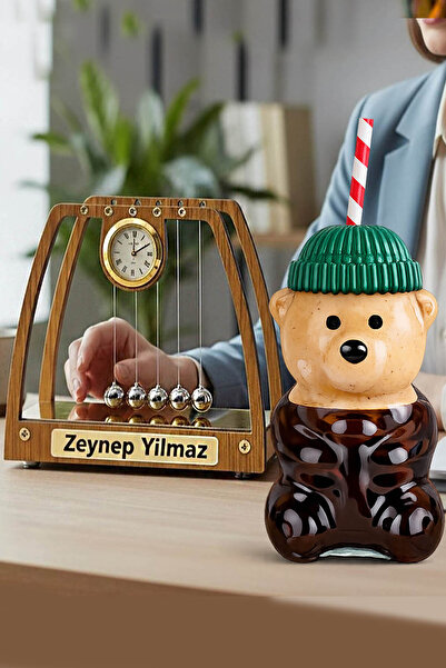 zozoya Kişiye Özel İsimli Newton Denge Topları & Bearista Şapkalı Ayıcık Pipe...