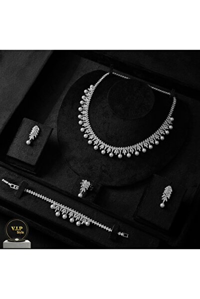 jewelrystore طقم اكسسوارات زركون فاخر بعله مخمل