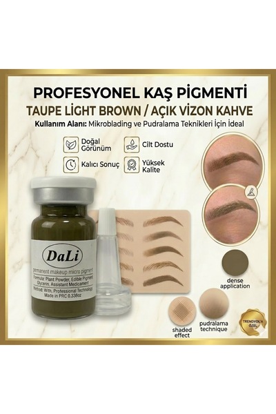 Dali Profesyonel Kaş Pigmenti Kalıcı Makyaj Boyası - TAUPE LİGHT Microblading...