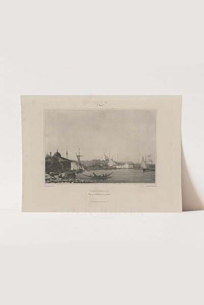 HOME DEKORİSTA Βίντατζ σχέδιο με μαρκαδόρο την παλιά Κωνσταντινούπολη, καλλιτ...