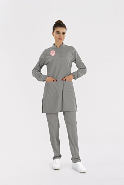 ÇİZGİ MEDİKAL Hijab Technical Services Uniform Scrubs Lycra Set Compliant wit...