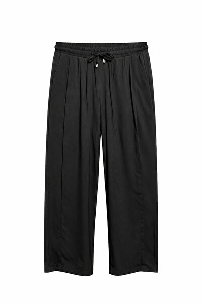 Mixray 4668 Women's Pleated Palazzo Wide Leg Pants Black
