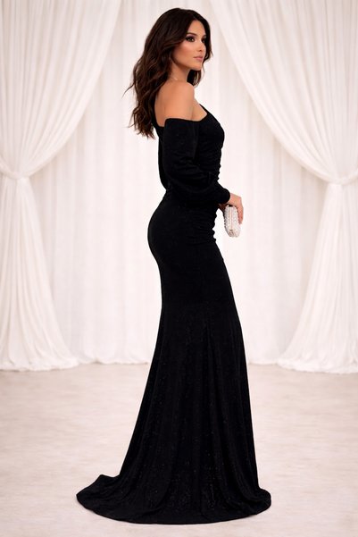 HESİODOS Evening Dress, Women's Evening Dress, Graduation Dresses, Wedding Engagement Dresses, One Shoulder, Glittery