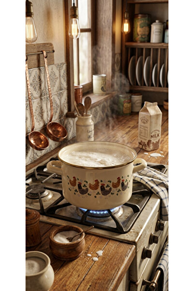 Avşar Emaye Evi̇m 20 cm 2.5 Liter Chicken Emaye Pot