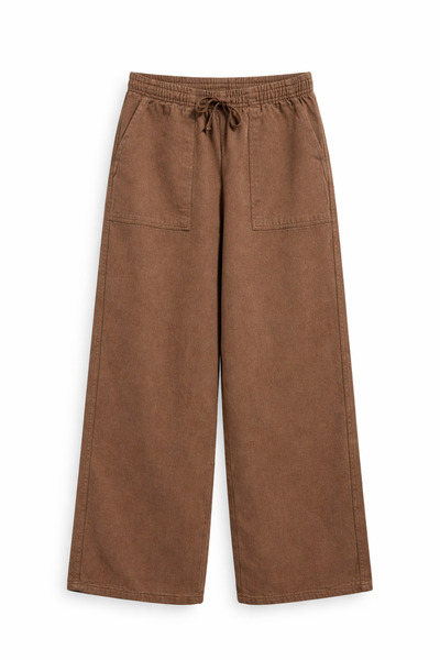 Mixray 4572 Women's Parça Boya Palazzo Trousers Brown