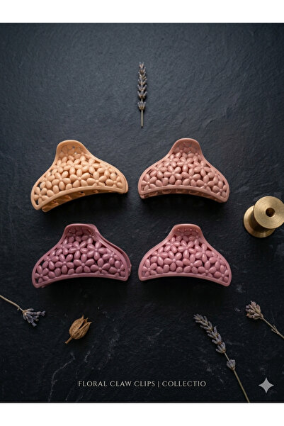 Srctech Set of 4 Flower Patterned Peg Buckles - 5 cm