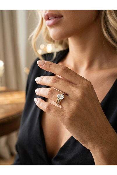 İNN JEWELLERY Steel Ring Tarnish-Free Antiallergic Wedding Ring Figured (2 Ye...