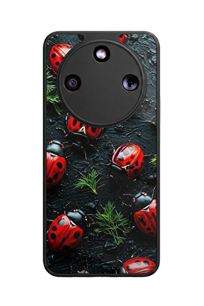 Aksel Kılıf Honor Magic 8 Lite Uyumlu Uğur Böceği Baskılı Glossy Premium Mat ...