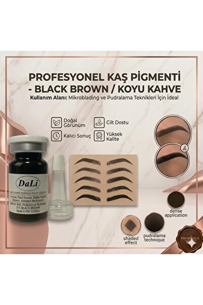 Dali Profesyonel Kaş Pigmenti Kalıcı Makyaj Boyası - BLACK BROWN Microblading...