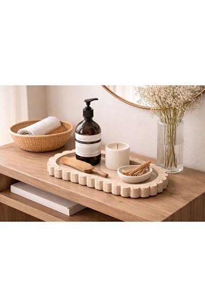 Doremcy طبق تقديم بيضاوي مموج - صينية تقديم زينة متعددة الأغراض 15x29 سم