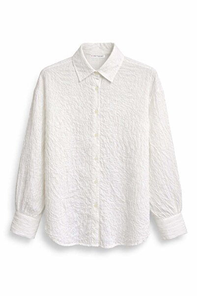 Mixray 4867 women's striped sequin detail shirt - ecru