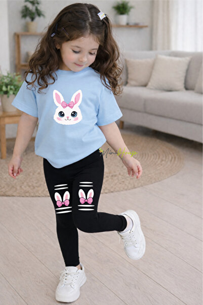 MiniHouse Gornji i donji deo sa zečjim printom, majica i leggins