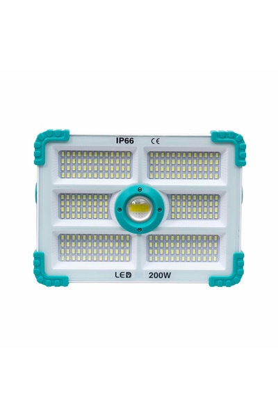 FOXMAG24 Ηλιακός και επαναφορτιζόμενος μέσω USB προβολέας LED, 200W, 280 LED,...