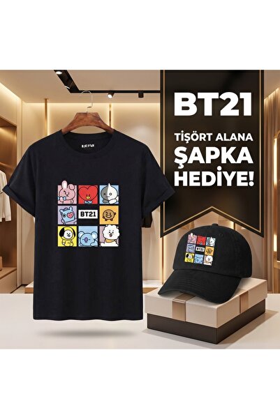 barsdepo Bts Printed T-Shirt - Hat Gift Set |   Premium Quality