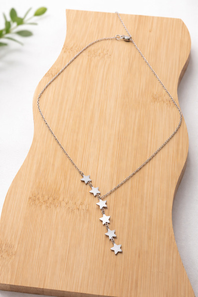 BERF JEWELLERY Starry Silver Y Necklace