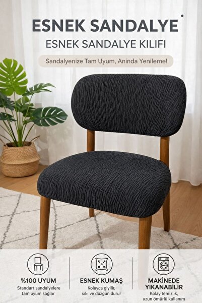 zerıf moda YENİ SEZON Esnek Sandalye Kılıfı | Tam Uyumlu, Lastikli, Yıkanabil...