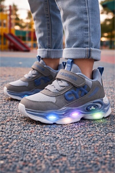Superbaby Grey sneakers with lights for boys CYX