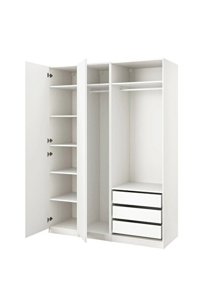 IKEA Beyaz Şık Kapaklı Gardırop 175x60x236 cm