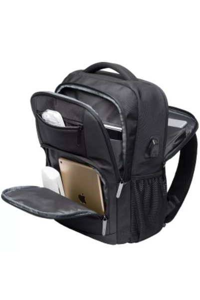 Getics Rucsac pentru laptop de 15,6 inch, multifuncțional pentru școală, facultate, sport sau călătorii, impermeabil, cu port USB