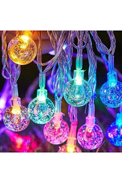 MOBGİFT 3m 20 Led Kristal Top Şeklinde RENKLİ Pilli Led Işık