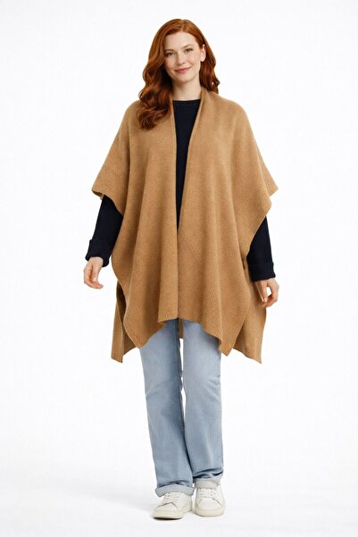 Neden Tekstil Women's Knitwear Camel Shoulder Shawl