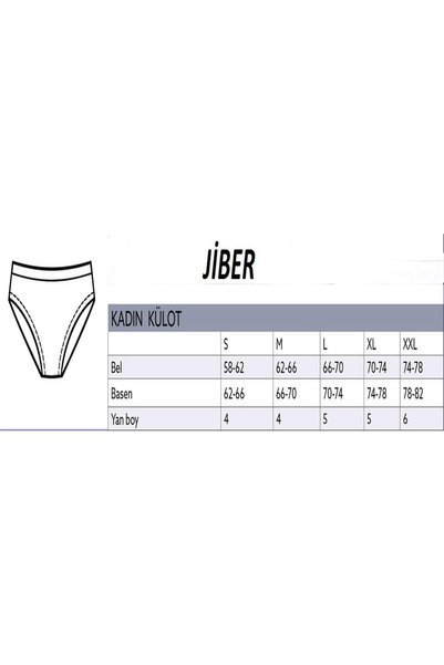 Jiber Kadın Arkası Dantelli Yüksek Bel Pamuk Likralı Külot 692- 6 Adet