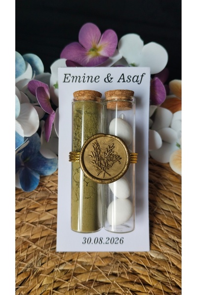 Düşler Tasarım Evi Kişiye Özel Kına & Badem Şekeri Hediyelik Seti 💚✨
