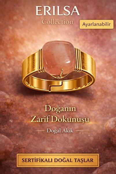 Erilsa خاتم من حجر العقيق الطبيعي المعتمد، خاتم من الأحجار الكريمة الطبيعية م...