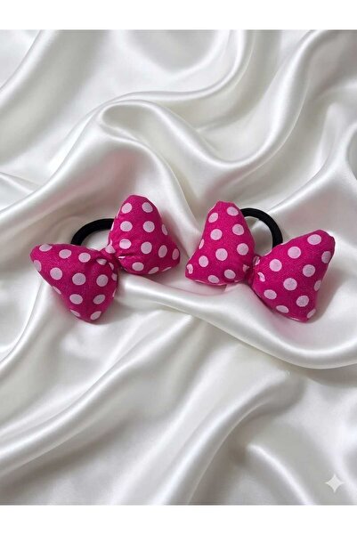 diclecollection 2 bucăți elastic pentru păr cu buline roz, accesoriu pentru păr