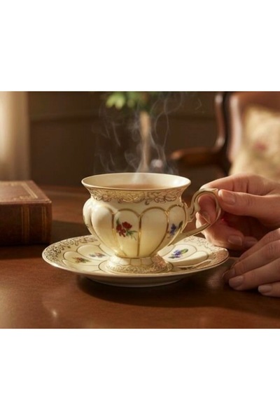 hediye Esterhomedecor 6-Person Porcelain Coffee Cup Set Helen 110ml