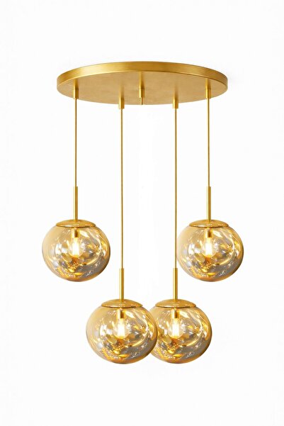 ecodesignline RoseAmber MİX 3’lü Eskitme Sarkıt Avize – Amber , Füme , Bal Ca...