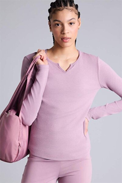 DeFacto Μπλουζάκι Slim Fit με λαιμόκοψη Crew Neck, μακρυμάνικο, αθλητικό, Modal