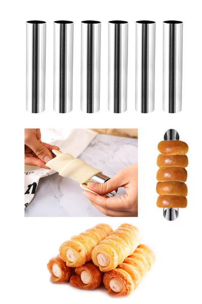 Neskuk 6-Piece Stainless Steel Dough Shaping Cylinder Mold 12cm Mille-Feuille...