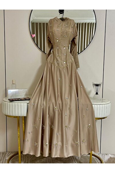 Special-DIARA "Tulip" Classic Beige Evening Dress