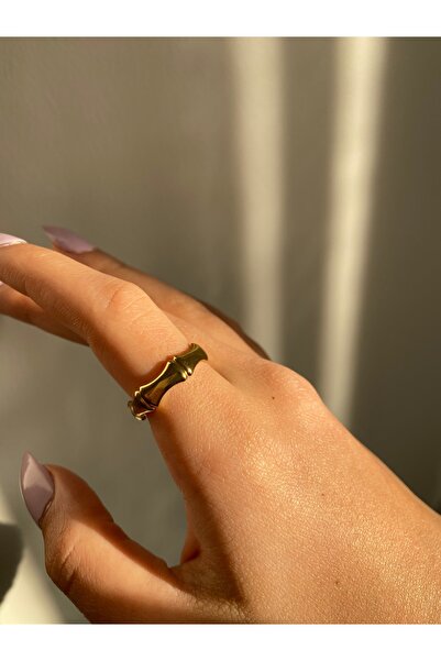 Selay Accessory Gold Bambu Form Ring Minimal Modern Stylish Women's Ring