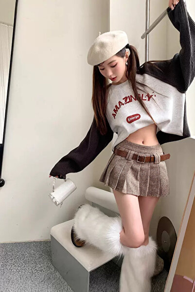 Giraffe Etek Mini Süper Mini Gotik Fairy Harajuku Şortlu Etek
